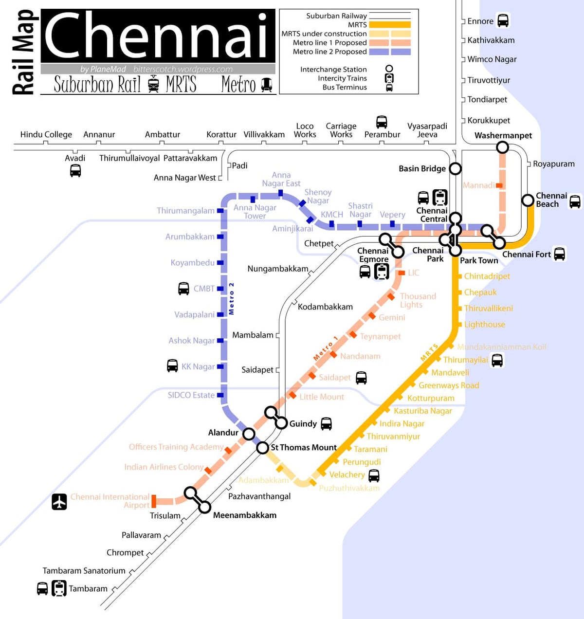 geležinkelio žemėlapį Chennai
