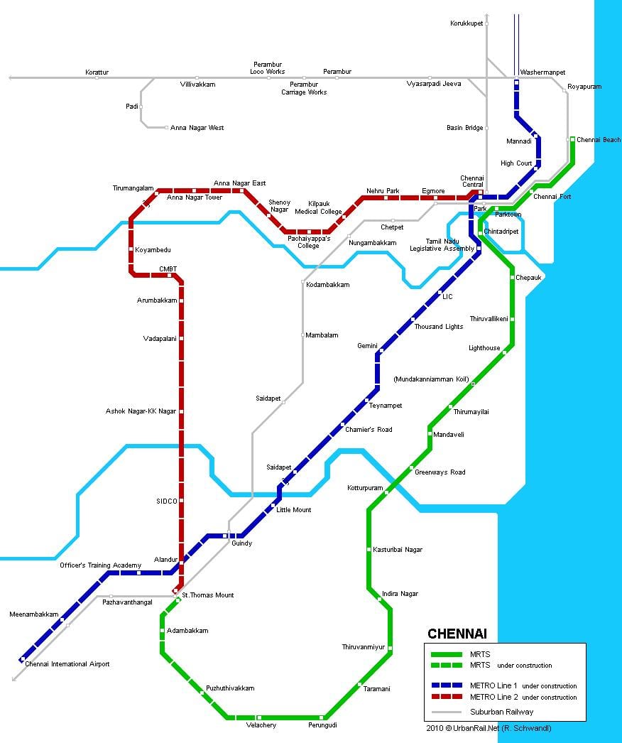 Chennai metro stotis map