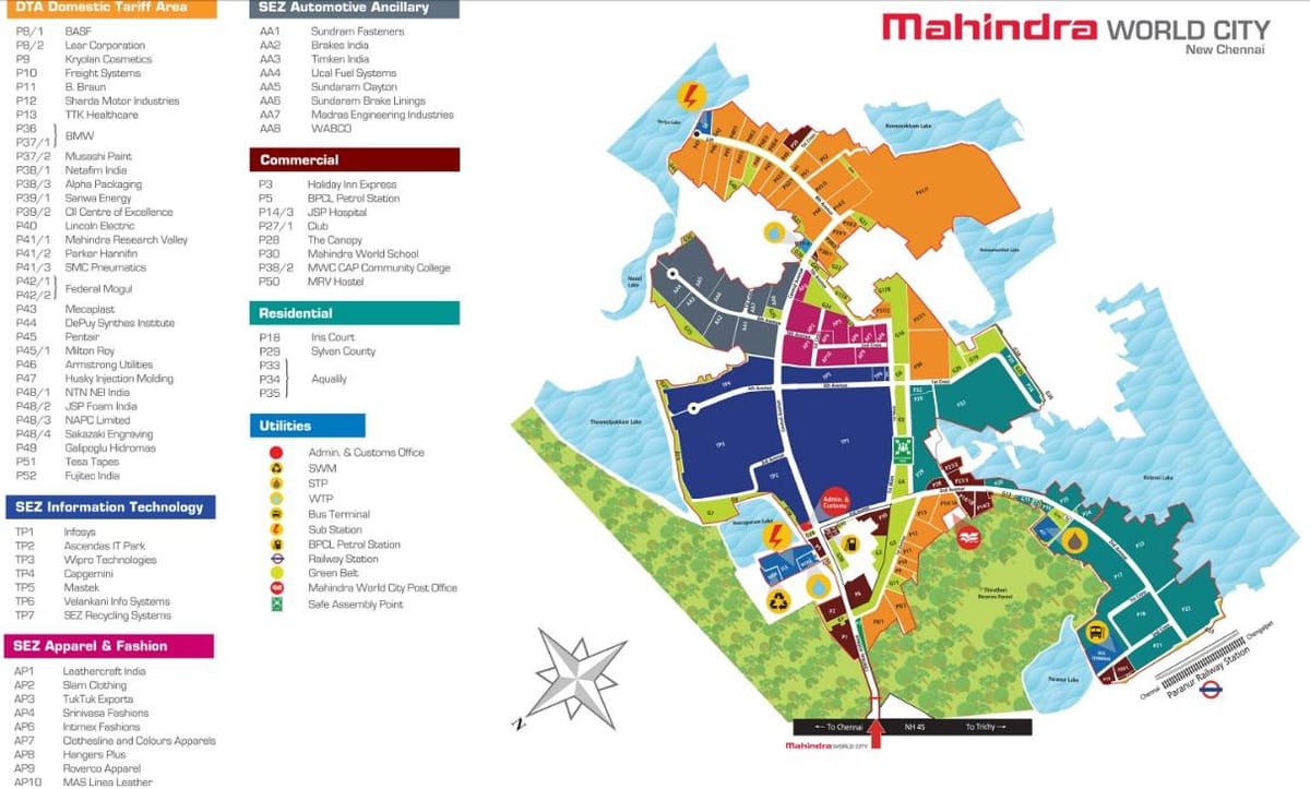 žemėlapis Mahindra miesto Čenajus
